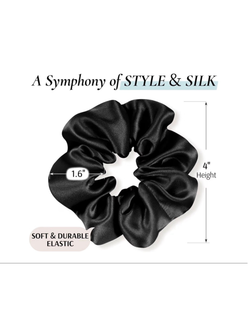 NEW 6 Pk Zenssia Silk Scrunchies Hair Mulberry Silk Ties No Damage